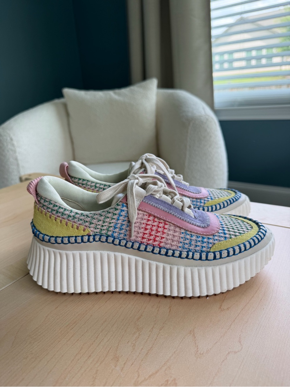 Dolce Vita Pastel Woven Platform Sneakers - Pink, Yellow, Blue, Lavender